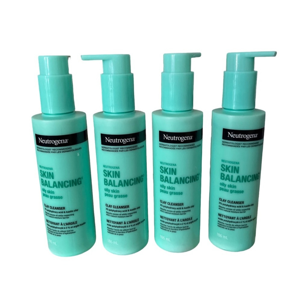Neutrogena Skin balancing oily skin clay cleanser - 4 x 186ml